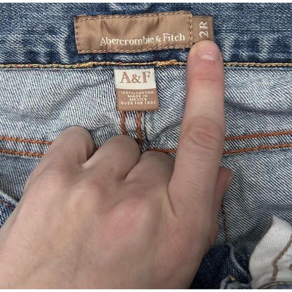 Vintage Y2K Abercrombie And Fitch Blue Denim Flare Bootcut Jeans Low Rise 2R - Picture 5 of 8